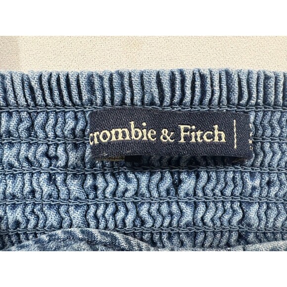 Abercrombie & Fitch Romper Blue Denim Lyocell Button Sleeveless Strap Y2K Sz XL - Picture 8 of 13